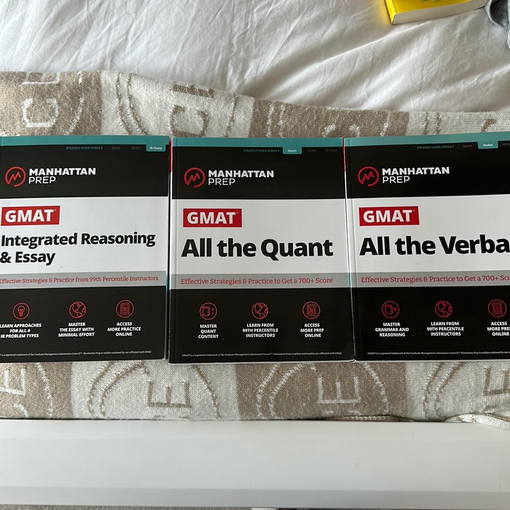 Brand new Manhattan Prep GMAT study books.